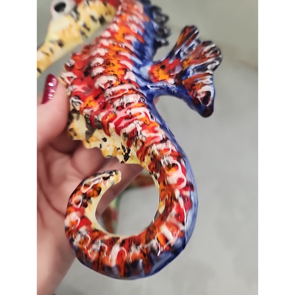 Vintage Italy Terra Cotta Sea Life Wall Hangings Set Of 3 - Picture 9 of 16